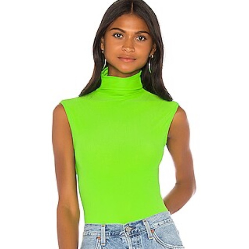 ALIX NYC Denton Bodysuit Sz S - Electric Neon Lime Green